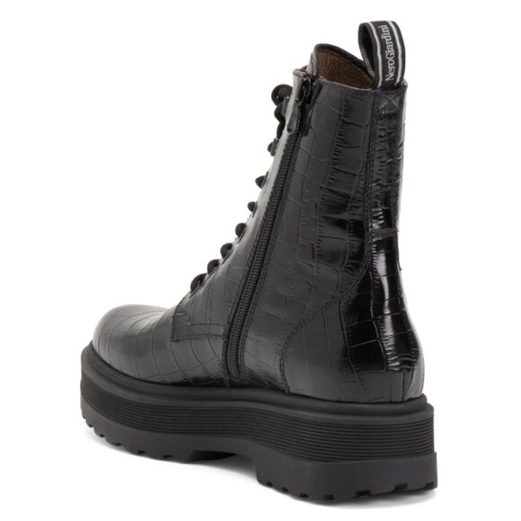 NEROGIARDINI Black Made In Italy Patent Leather Platform Combat Boots - Picture 2 of 2